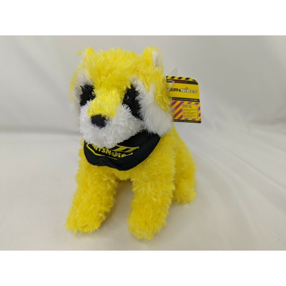 Cliff Notes Yellow Raccoon Plush Advertising 6 Inch 2005 Stuffed Animal Toy